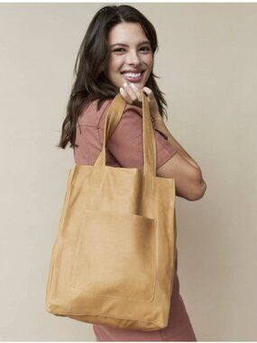 Latico Marjorie Leather Tote Bag Tan Soft Slouchy Minimalist Shoulder Bag